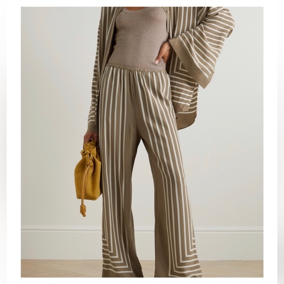 Toteme Monogram Silk Slacks - Picture 2 of 15